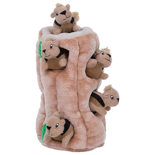 Outward Hound hide a squirrel plush dog puzzle toy for $18