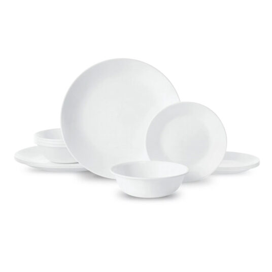 Corelle Winter Frost 12-piece dinnerware set for $30