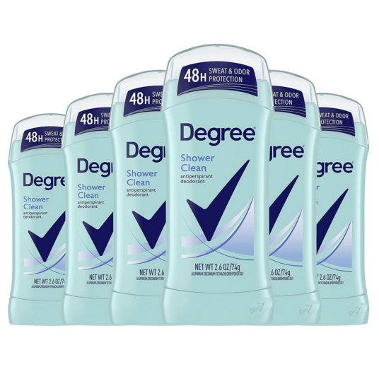 6-pack Degree Shower Clean women’s antiperspirant deodorant for $9