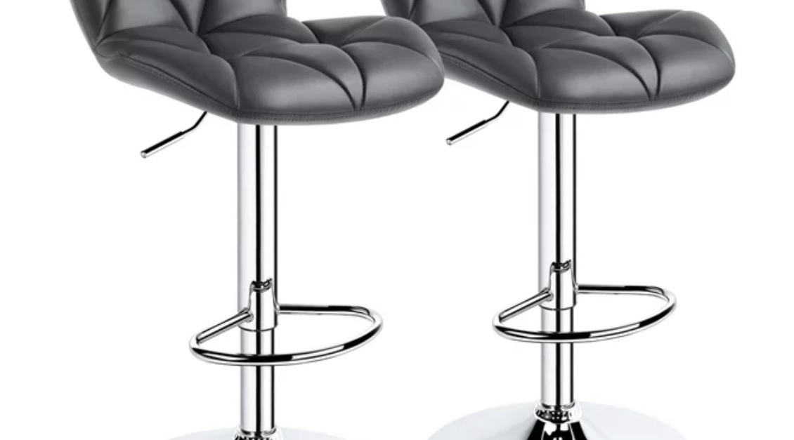 2-piece Alden Design modern adjustable swivel bar stools for $86