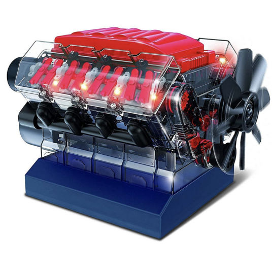 Playz DIY toy V8 combustion engine model kit for $48