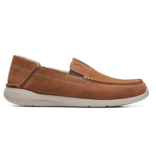 Clarks Gorwin step brown suede loafer shoes for $35