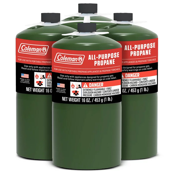 Coleman 4-pack all-purpose propane gas cylinders for $19