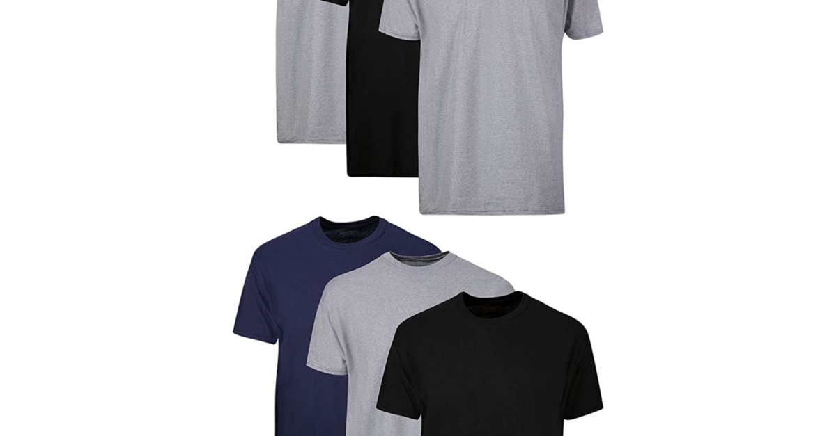 6-pack Hanes men’s odor control moisture-wicking t-shirts for $15