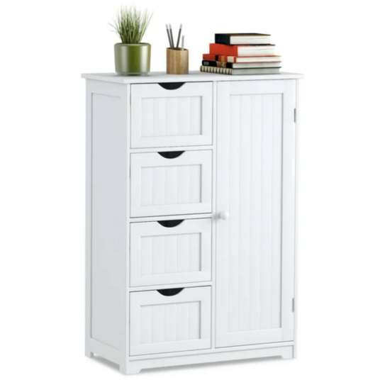 Costway wooden 4-drawer bathroom cabinet for $68