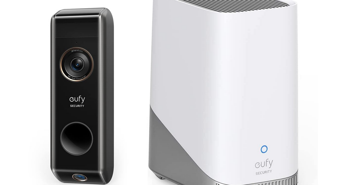 Eufy Security video doorbell dual camera & home base for $210