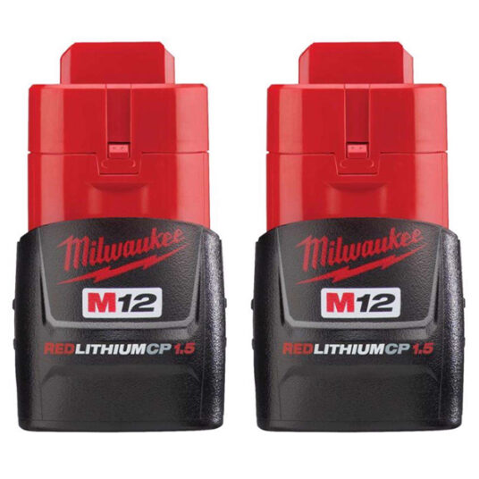 Milwaukee M12 2-pack of 1.5 Ah lithium-ion batteries for $69