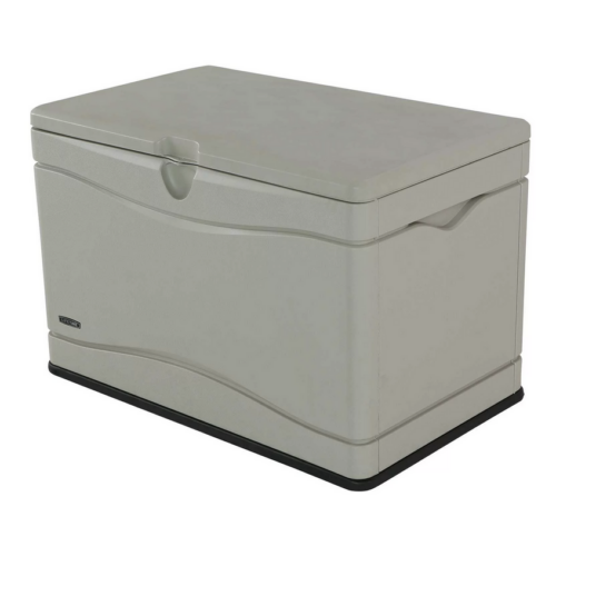 80-gallon Lifetime heavy-duty outdoor storage plastic deck box for $77
