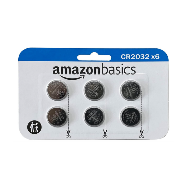 Prime members: 6-pack Amazon Basics CR2032 lithium coin cell batteries for $4