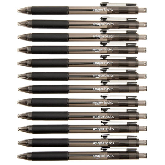 12-pack of Amazon Basics retractable pens for $8
