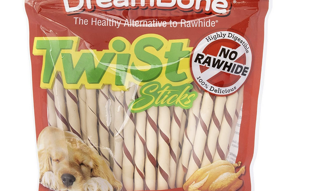 50-count Dreambone Twist Sticks raw-hide free dog chews for $6