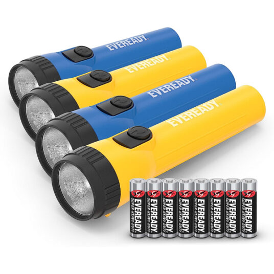 Prime members: Eveready 4-pack LED flashlights with batteries for $7