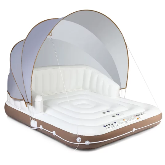 Costway floating island inflatable lounge raft with canopy for $100