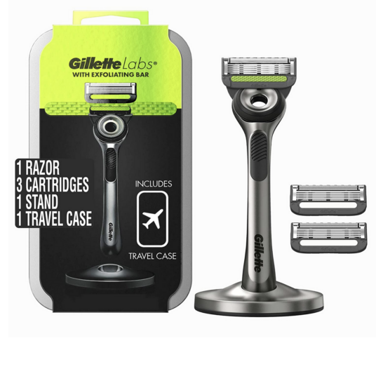 Gillette Labs razor with 3 refills, stand and travel case for $18