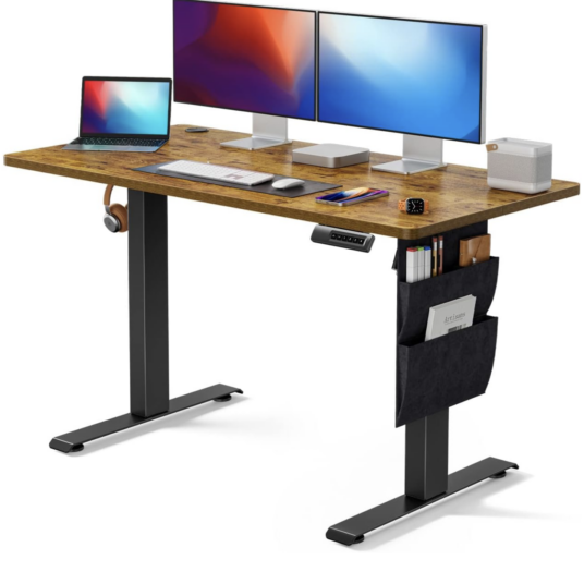 Marsail adjustable standing desk with storage bag for $128