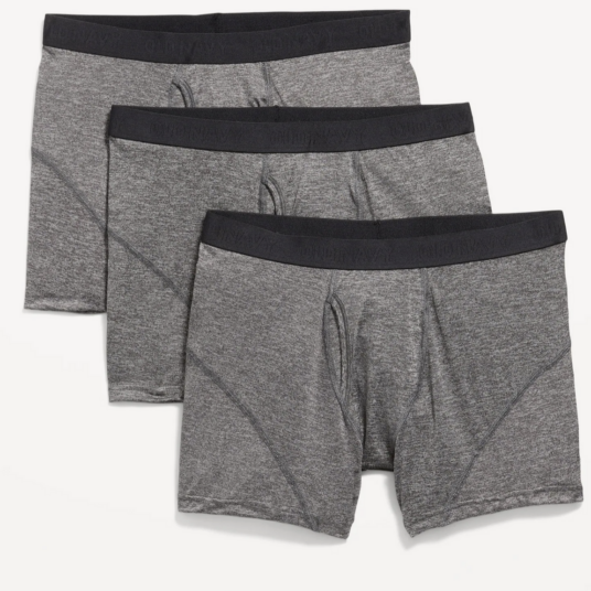 3-pack Go-Dry cool performance boxer briefs for $6