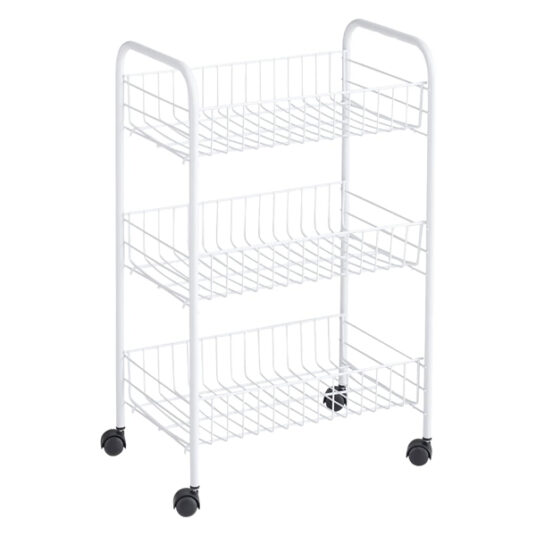 Rubbermaid 3-tier shelving with wheels for $15