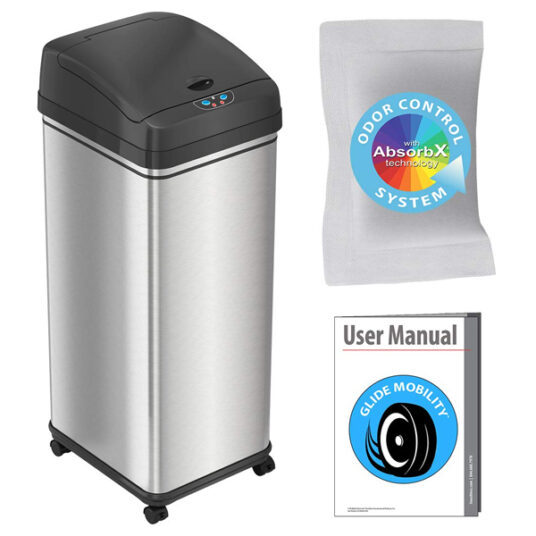 iTouchless rolling 13-gallon trashcan with sensor for $59