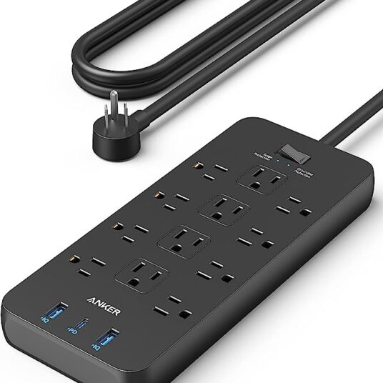 Today only: Anker 12-outlet power strip with 3 USB ports for $23