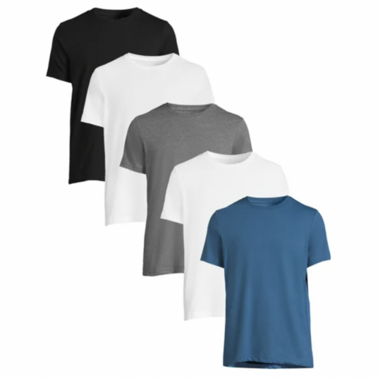 5-pack George men’s crew neck t-shirts for $15