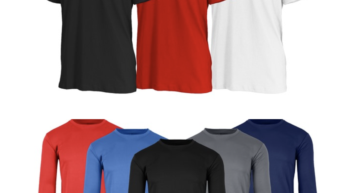Multi-packs of short and long sleeve t-shirts from $14