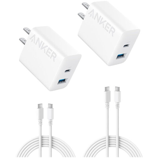 2-pack of Anker 20W dual port USB iPad chargers for $14