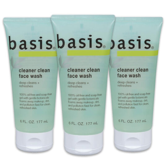 3-pack Basis 6-oz Cleaner Clean face wash for $8