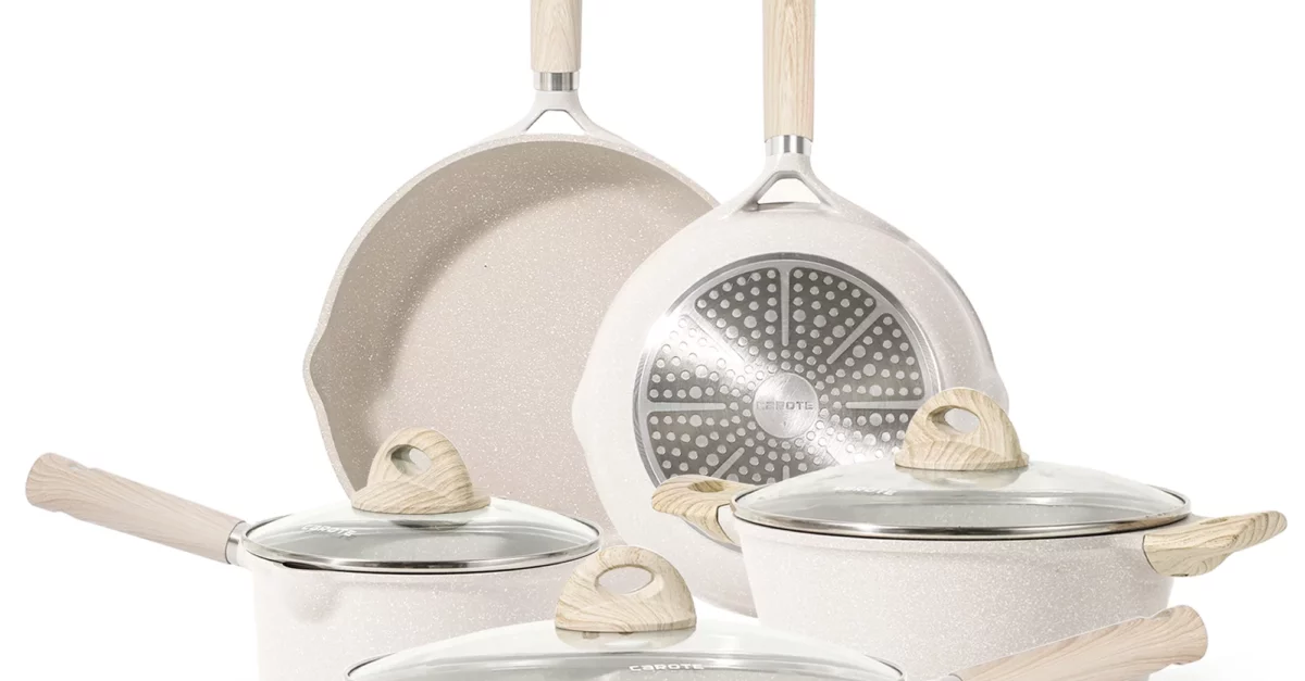 Carote 10-piece nonstick pots and pans set for $65