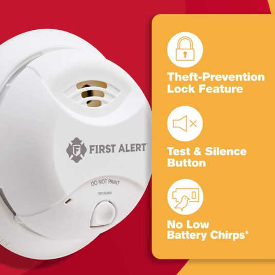 First Alert ionization smoke alarm with 10-year battery for $20