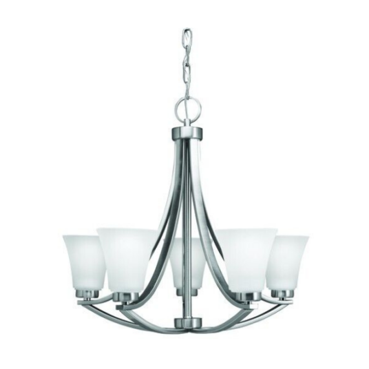 Kichler Lyndsay 5-light satin nickel transitional chandelier for $50