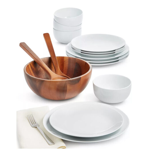 15-piece The Cellar mixed material dinnerware & serve set for $41