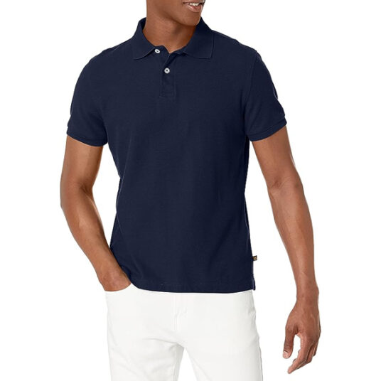 Lee Uniforms men’s modern fit short sleeve polo shirt for $10
