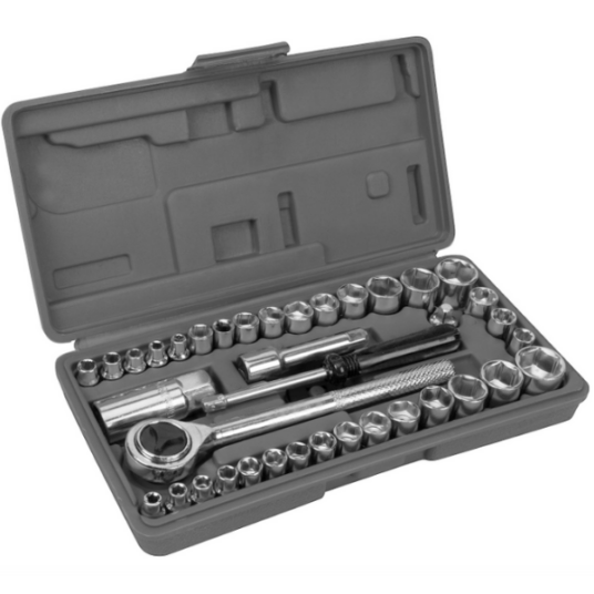 Performance Tool 40-piece SAE and metric socket set for $13