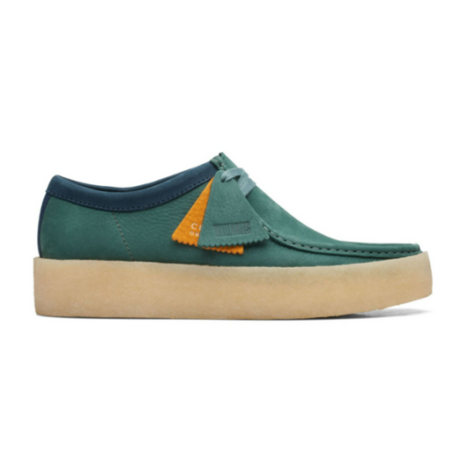 Clarks Originals men’s Wallabee moccasin cup green leather shoes for $60
