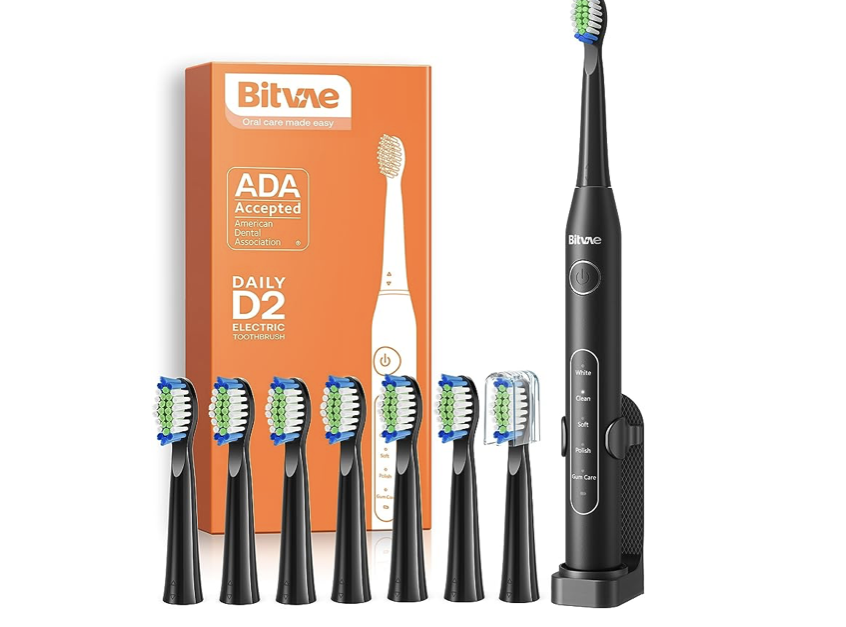 Bitvae electric toothbrush with 8 replacement heads for $12