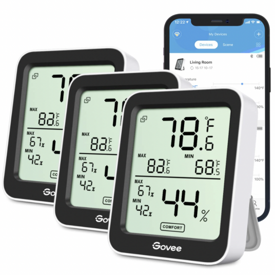 3-pack Govee indoor humidity temperature gauges for $23