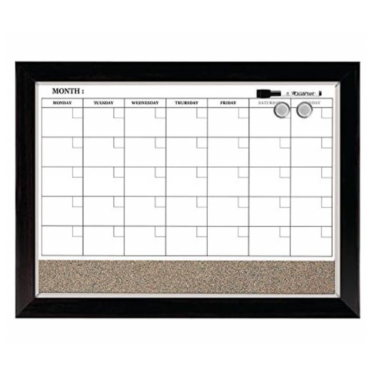 Quartet whiteboard calendar & corkboard for $11