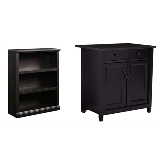 Sauder 3-shelf bookcase and utility cart/stand for $120