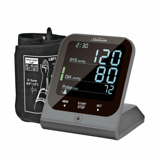 Sunbeam blood pressure monitor with Comfort Inflate technology for $40