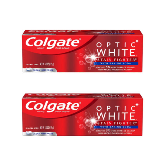 Colgate Optic White Stain Fighter toothpaste is 2 for $3