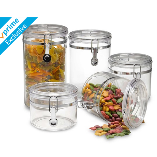 Prime members: Oggi 5-piece acrylic canister set for $16