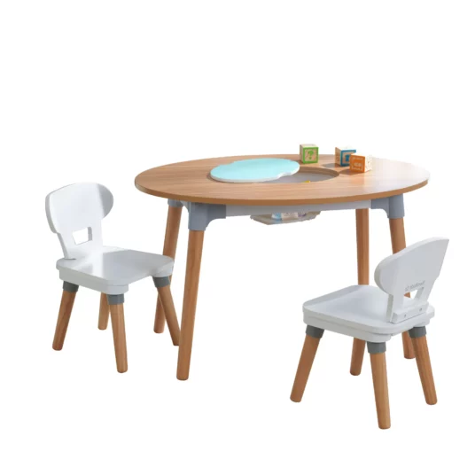KidKraft wooden Mid-Century Kid toddler table with 2 chairs for $60