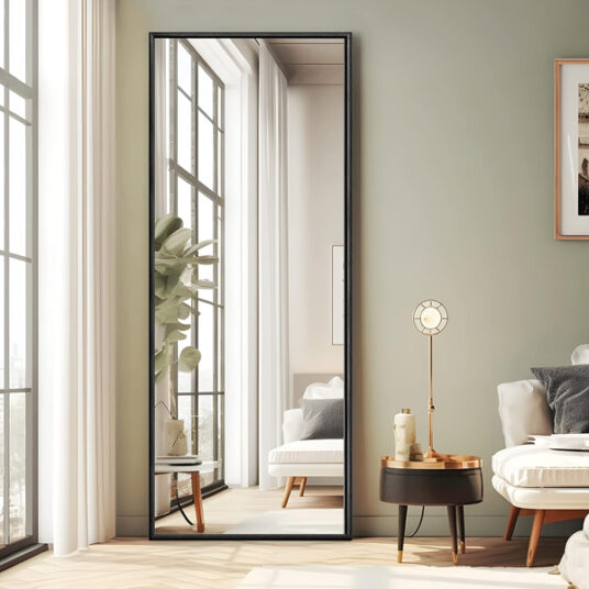 NeuType full length floor mirror with stand for $106