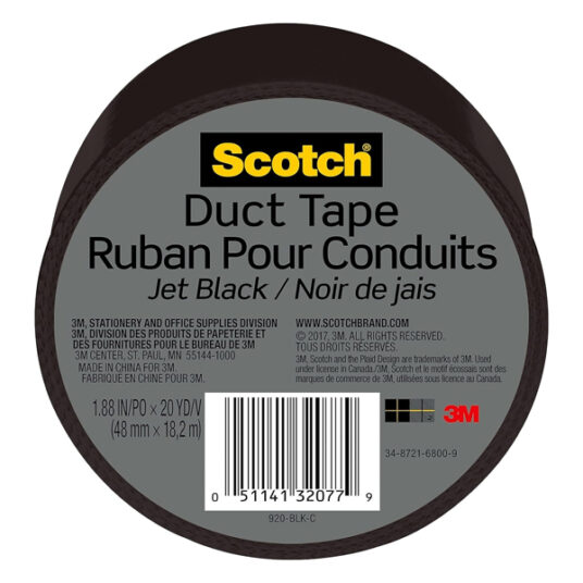 Scotch Jet Black duct tape for $2