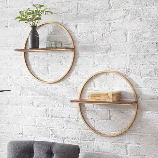 Price Drop: StyleWell round floating shelf set for $18