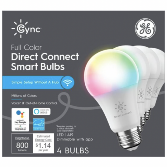 Today only: 4-pack of GE Cync Direct Connect light bulbs for $30