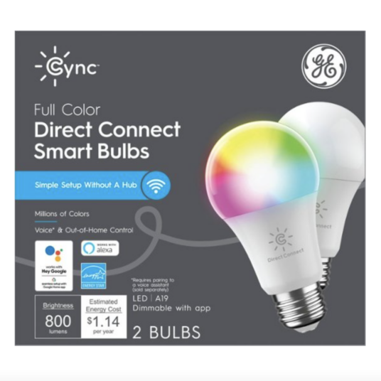 Today only: 2-pack of GE Cync Direct Connect light bulbs for $15