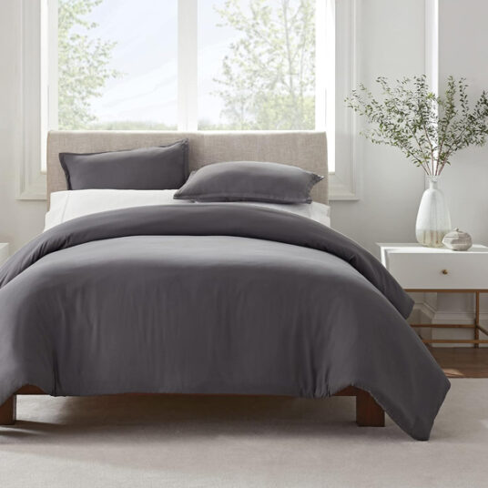 Serta Simply Clean 3-piece hypoallergenic duvet cover set for $17