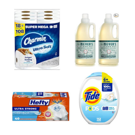 Save $10 on 3 or more household essentials at Amazon