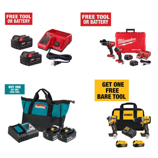 Get up to 2 FREE tools with select tool kit purchase
